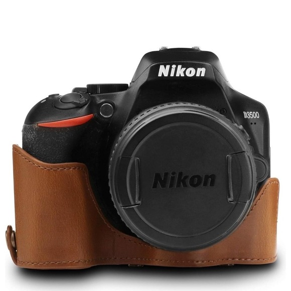 Mega Gear MG1536 Ever Ready Leather Camera Case CompatibleWith Nikon D3500-Brown - Picture 6 of 9